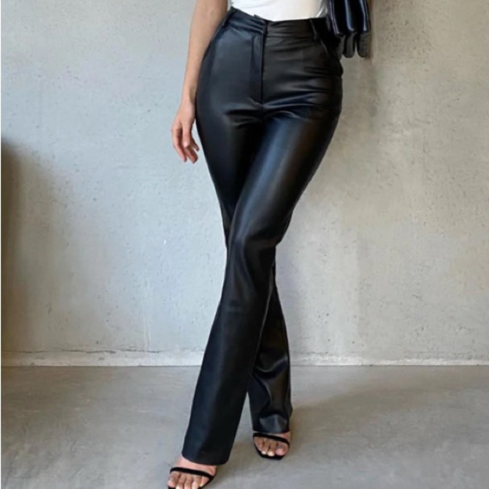 MESHKI Tyra leather pants black size small